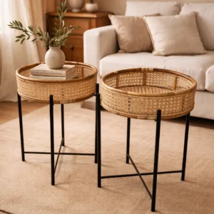 CANE SIDE TABLES